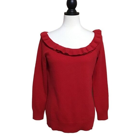 Antonio Melani Red Celeste Cashmere Sweater M - Picture 1 of 7